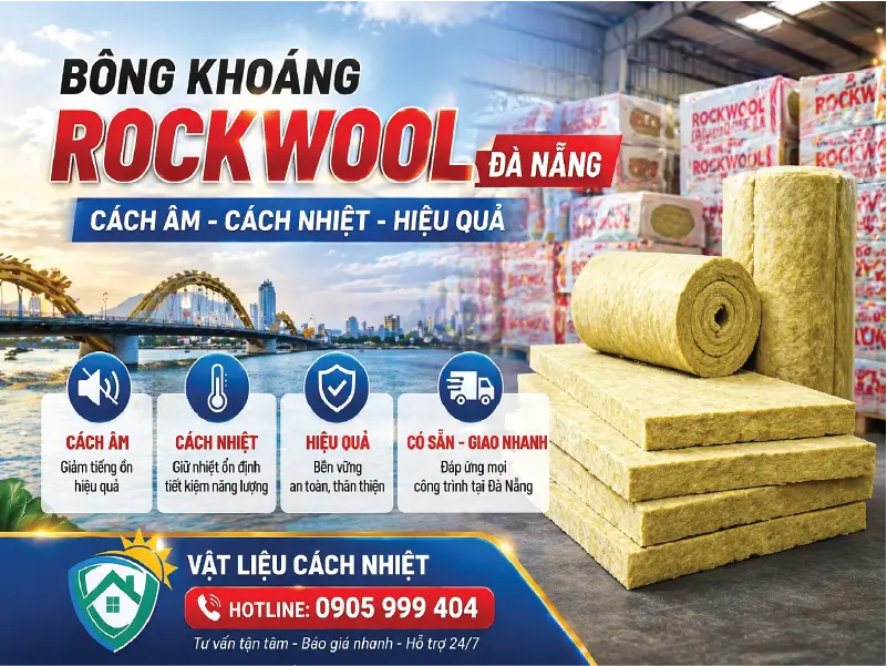 Bông Khoáng Rockwool Đà Nẵng Cách Âm, Cách Nhiệt, Hiệu Quả